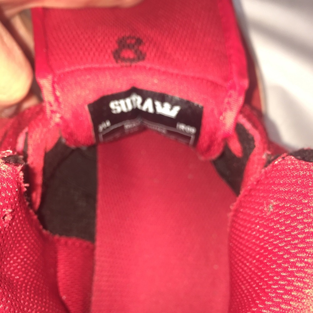 Supra Vaider Shoes Size 8 Red All Suede High Top Skate Sneakers Read Description - Picture 13 of 16